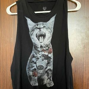 Punk Rock Cat sleeveless top